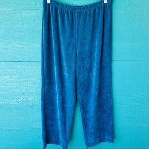 CHICO’S WIDE LEG AZURE BLUE TERRYCLOTH SPA PANTS SIZE XL